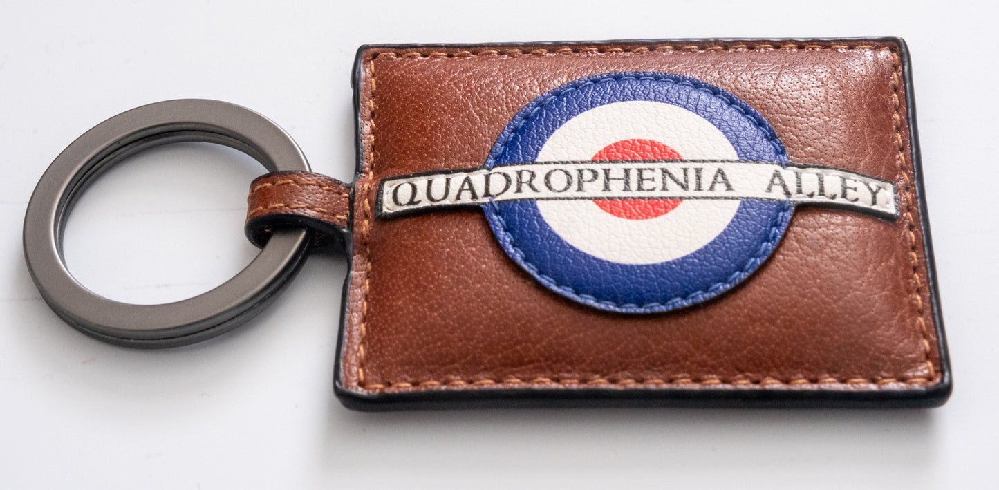 Quadrophenia Alley Exclusive Mod Target Leather Keyring Brown