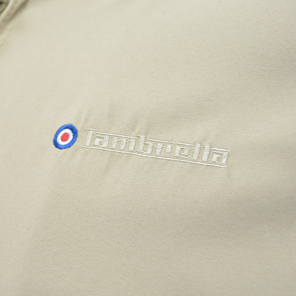 Lambretta Men's LMBBHH1 Showerproof Classic Harrington Jacket Stone