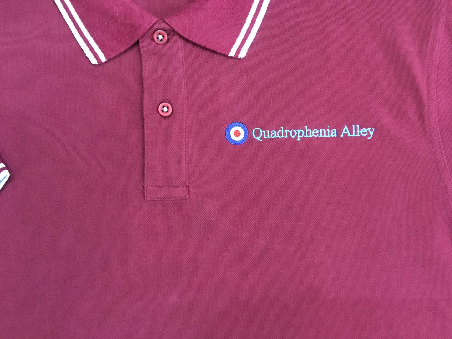 Quadrophenia Alley Men's Exclusive Target Polo Shirt Burgundy Sky