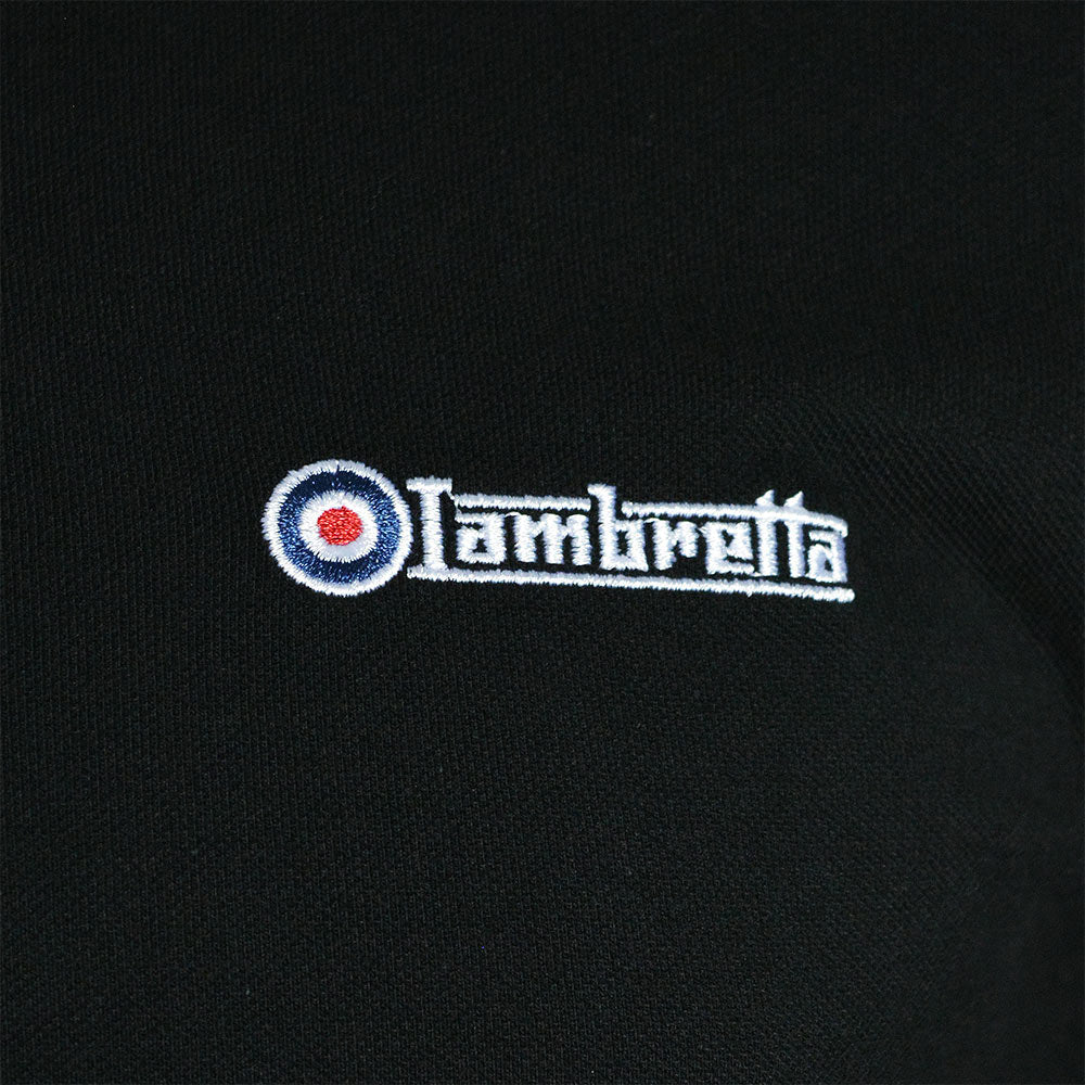 Lambretta Men's SS1608 Twin Tipped Polo Shirt Black Gold